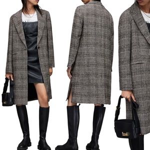 All Saints Dustie Check Duster Coat